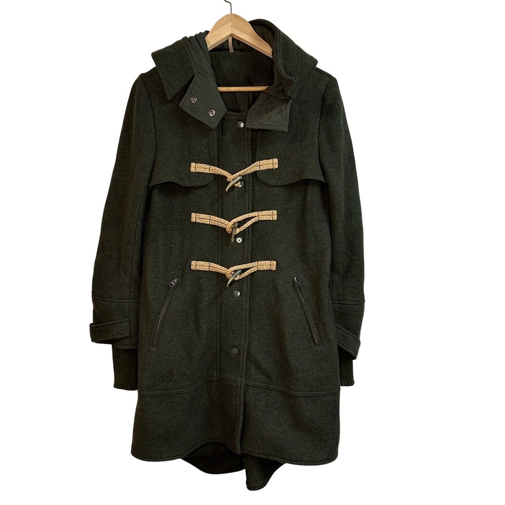 Free People Dark Green Toggle Coat